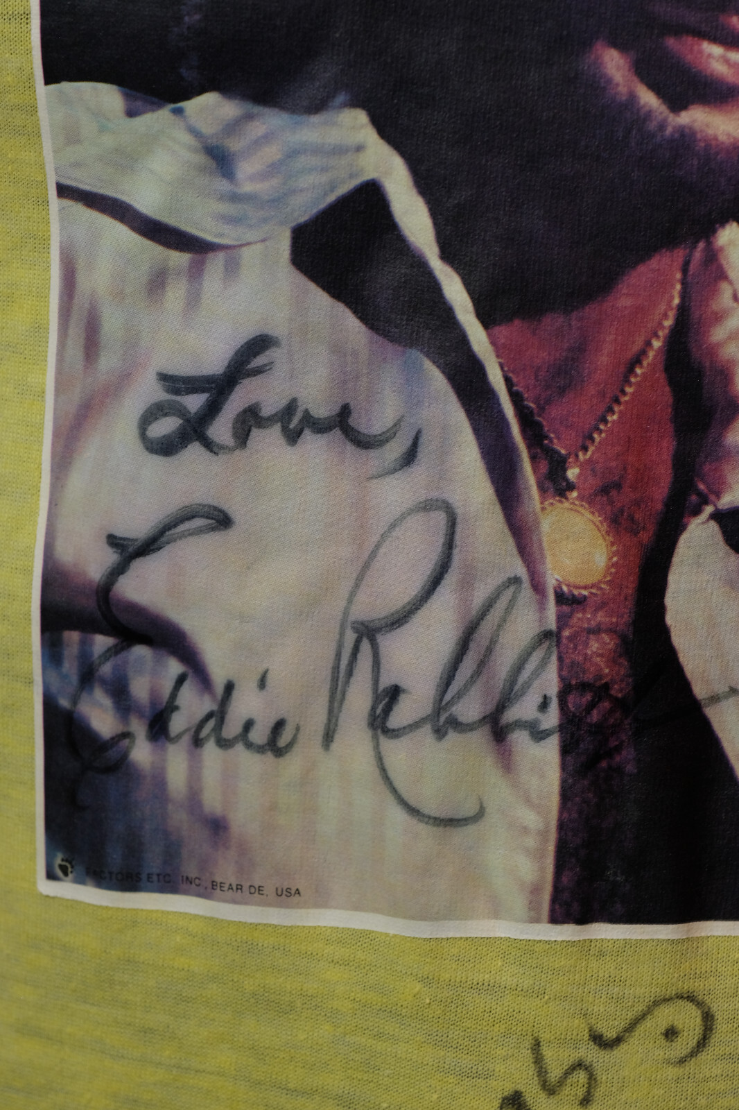 Vtg 70s Autographed Eddie Rabbit Photo Yellow Thin Rainy Night Michael ...