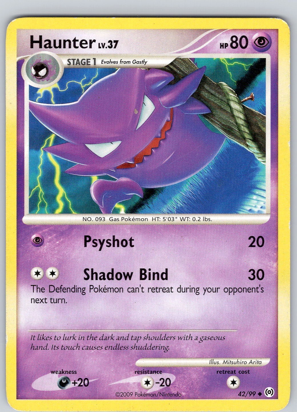 Pokemon TCG Haunter Platinum Arceus 42/99 Regular Uncommon Card Played LP