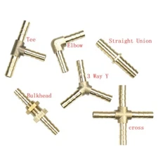 1PC Hose Barb Mendor Union Splicer Connector Brass Pipe Fitting Gas Fuel