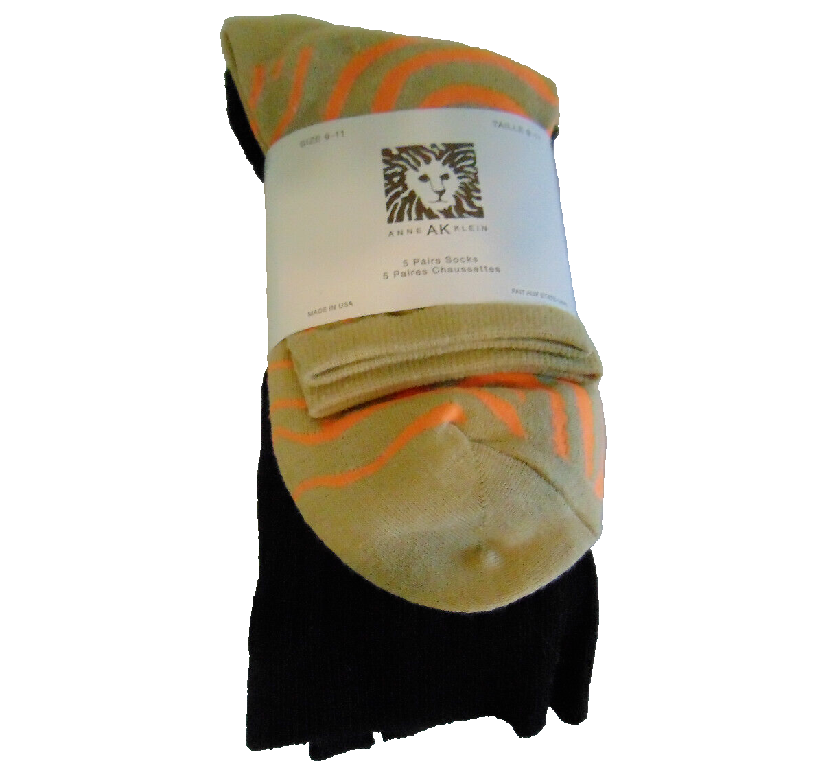Women's Trouser Socks 9-11 5 Pair Multicolor Over  Calf Anne AK Klein NWT