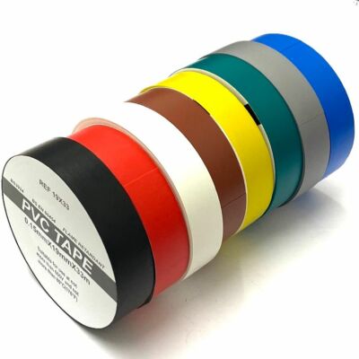 8 ROLLEN 19mm x 33m JUMBO ELEKTRO PVC ISOLIERBAND SCHWER ENTFLAMMBAR 8NORM