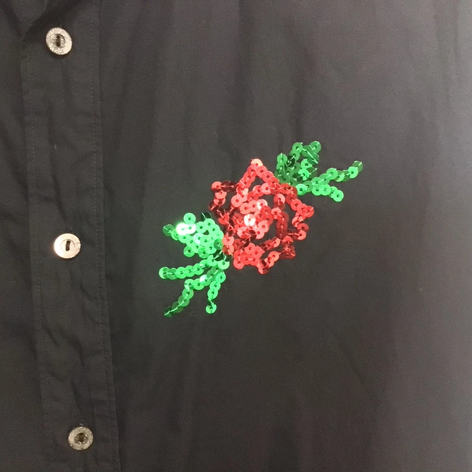 Number (N)ine Awesome Punked-out button-up sleeveless black shirt with sequins - Image 2 of 4