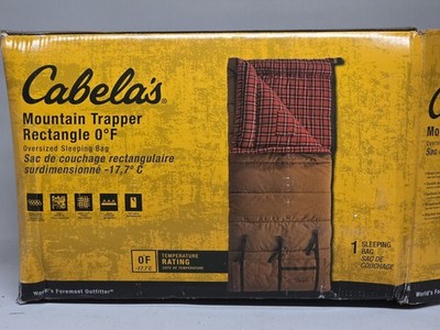 CABELA S Mountain Trapper Brown 0° F  (Rectangle) Sleeping Bag Open Box Unused