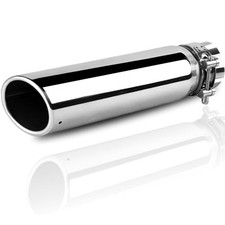 Universal 2.5 Inch Inlet Exhaust Tip, 3" Outlet, 12" Long Silver Professional