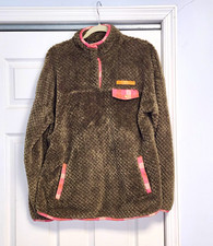 Simply Southern Women's XL Green Sherpa Fleece 1/4 Zip Pullover Pockets