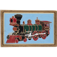 Brass Steam Locomotive Train Railroad Freight Passenger Vintage Belt Buckle