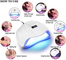 72W UV LED Nail Lamp Dryer with Sensor Timer for Gel Polish Curing