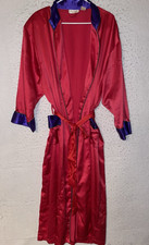 Victorias Secret Womens Vintage Gold Label Red Satin Long Robe Size M L