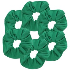 6 PCS Large Solid Green Scrunchies Set Thick Curly Hair Accessories