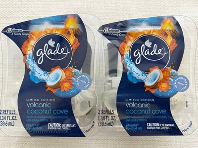 4) Glade Volcanic Coconut Cove Plugins Refills 2 Packs Of 2 Discontinued Retired