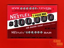 Vintage Nestle $100,000 bar label art  2x3" fridge magnet candy bar
