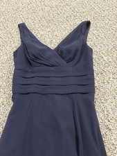 David's Bridal Women's Sz 2 CHIFFON Classy Event DRESS Cobalt Blue Formal
