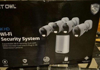 Night Owl 8-Ch, 4-Camera Indoor/Outdoor Plug-In Wi-Fi IP 4K 64GB Security System