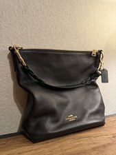 Coach Black Pebbled Crossbody Bag Gold Hardware, Zipper Accents, Inner Pockets