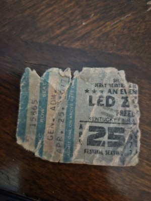 LED ZEPPELIN ORIGINAL CONCERT TICKET STUB, APRIL 15 1977, ST. LOUIS ARENA