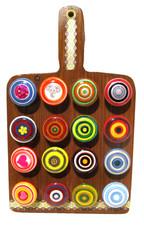  20 Floral BOHO Cabinet Knobs single mount Hand Painted Drawer Pulls 1.5  Wood
