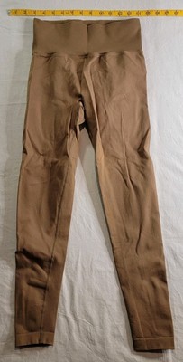Shaping Leggings Cinched Bum Compression Womens Sz Small Thick Nylon W23 Beige