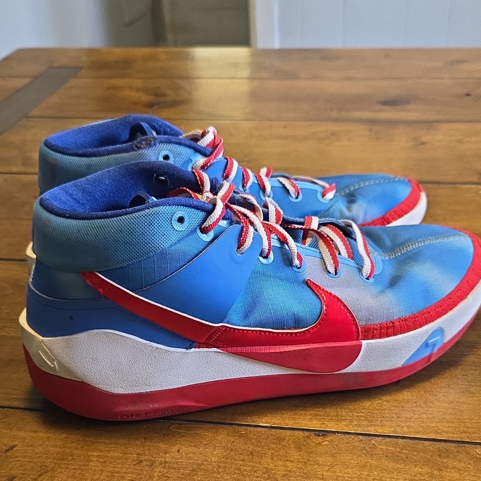 Nike KD 13 Tie Dye New Jersey Nets Hardwood Classics Blue Red 8.5 image 2