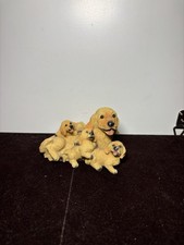 Vintage Golden Retriever Puppy Dogs Figurine 1980’s Mama Dog With Puppies Cute