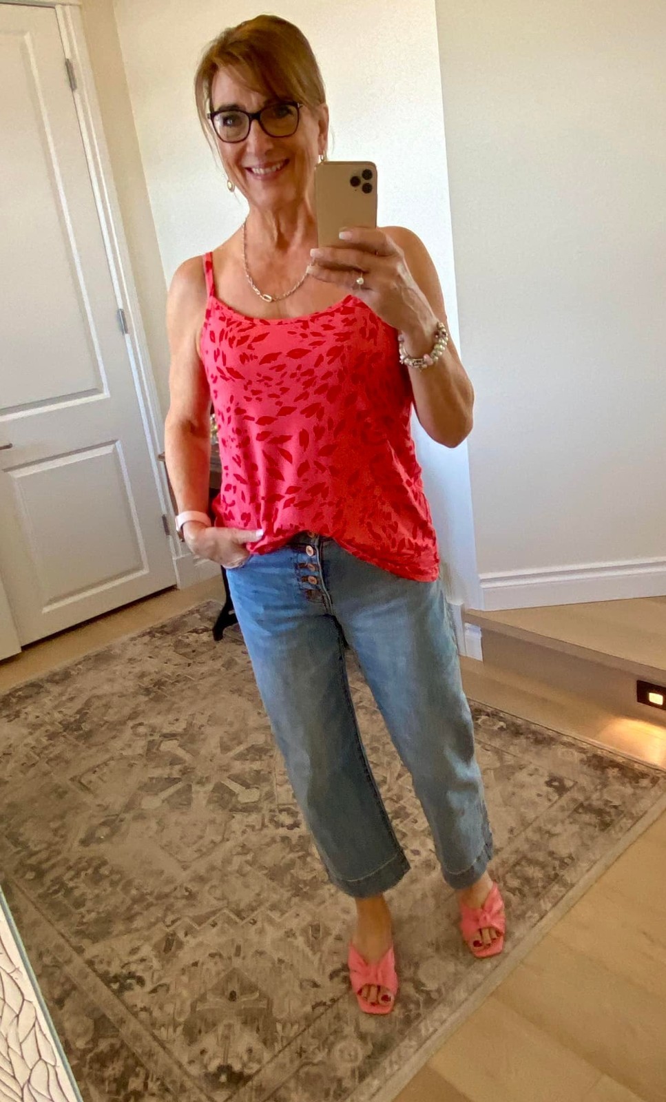 Cabi Balcony Cami Pink/Red Animal Print  Size XL New LIMITED EDITION Beautiful