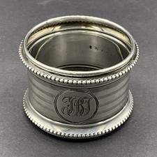 Englischer Serviettenring 925er Silber Birmingham um 1940 Initialen &bdquo;FBJ&ldquo;