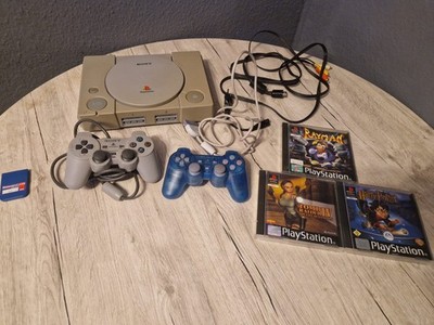 Playstation 1 | 2 Controller & 3 Spiele PS One Harry Potter Tomb Raider Rayman