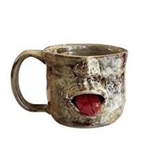 Handmade Face Mug with Tongue, Funny Ceramic Coffee Mug for Coffee Lovers