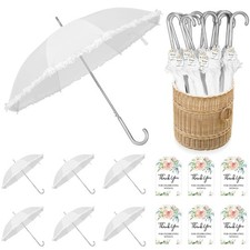 6 Pcs Wedding Favors for Guest Umbrella Gifts Bulk 47 Inch White Ruffle Umbre...