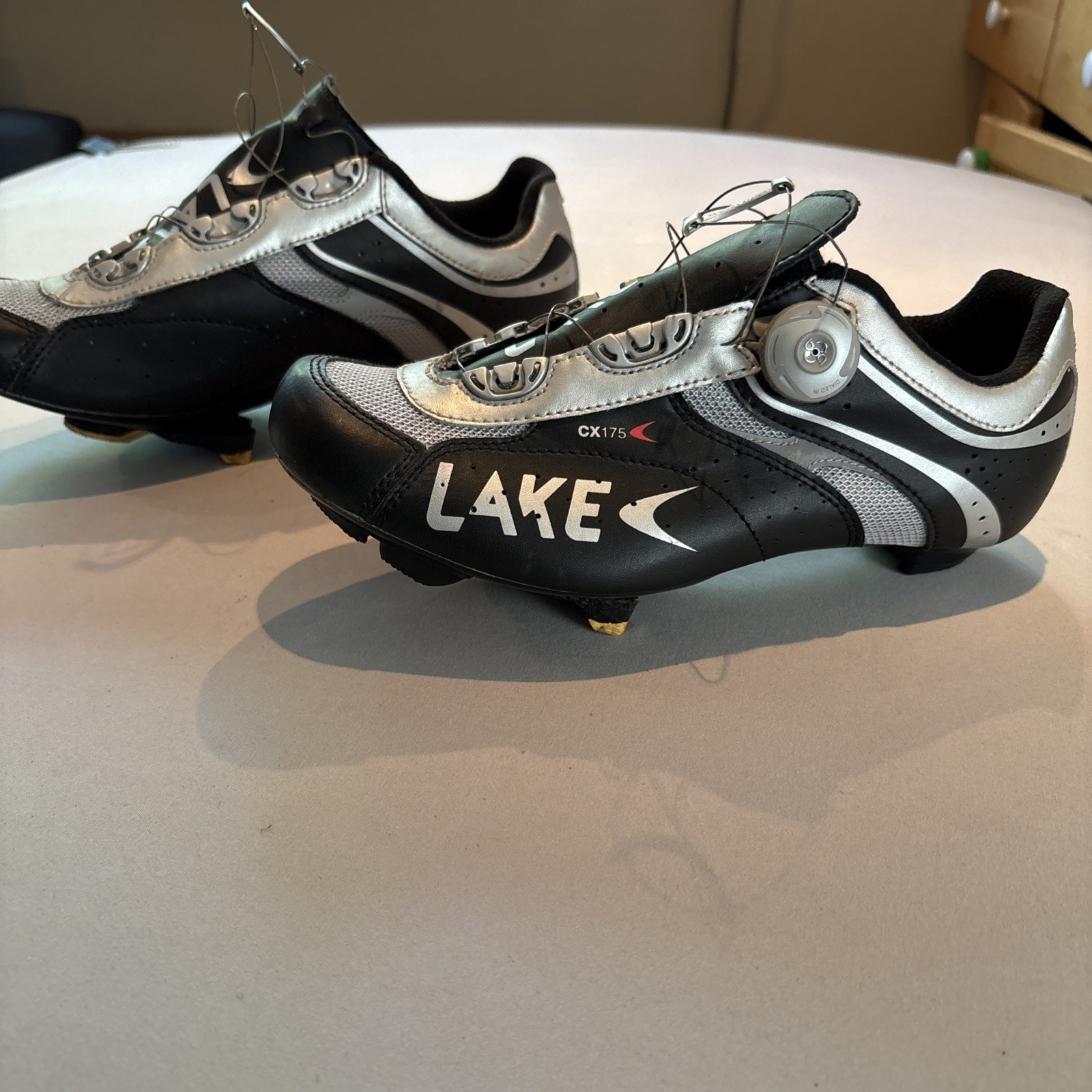 Lake CX175 Road Cycling Shoes Black Silver EU 43 US 9 BOA Cl