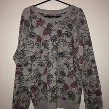 Top donna NEXT taglia M grigio floreale maniche lunghe 