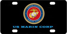 Aluminum License Plate 6in x 12 in Made in USA FOR United States MARIN CORP
