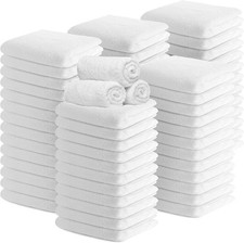 50 Pieces Cotton Washcloths 100 Ring Spun Cotton Wash Cloths Bulk Absorbent and