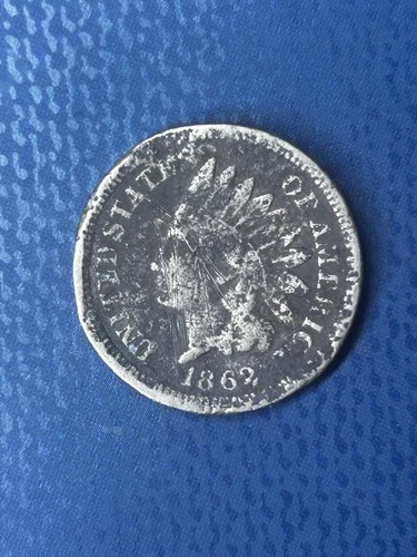 1862 Indian Head Cent Very Good/F Detail Damaged Semi Key Exact Coin Imaged #J14