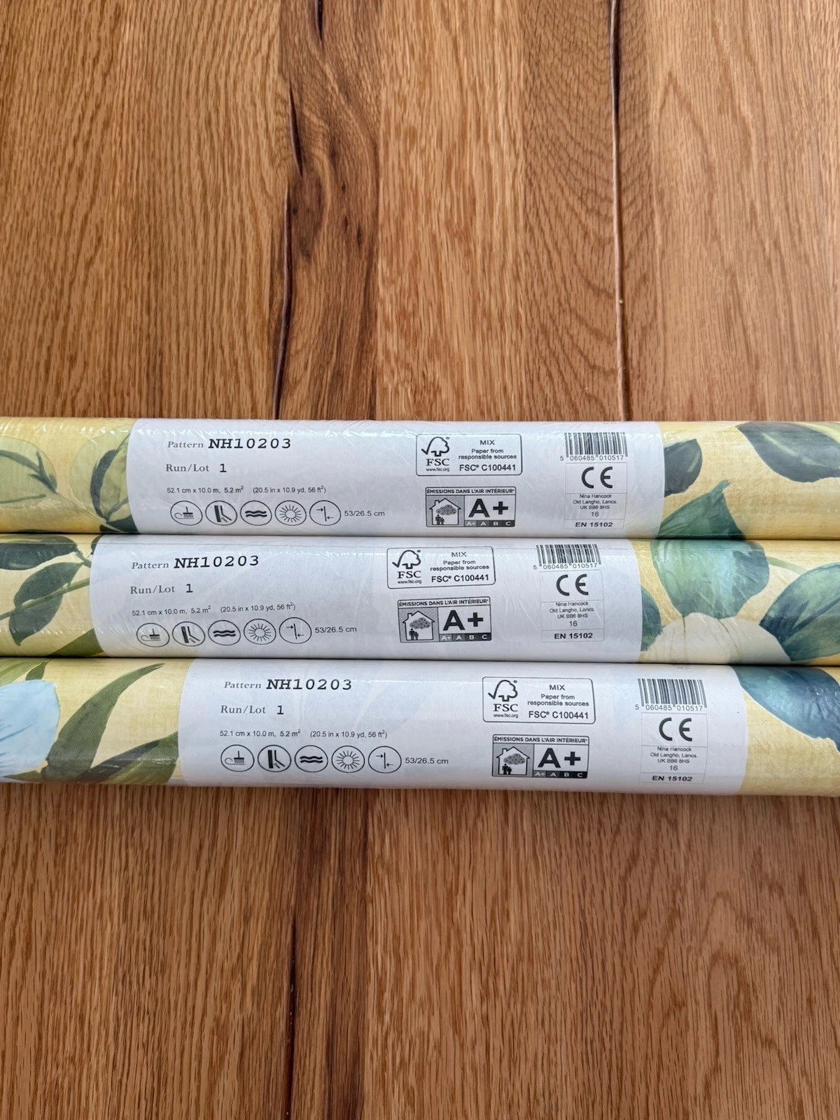 3 Rolls Nina Hancock Wallpaper NH10203 Senzai 10m x 52cm - Brand New 4