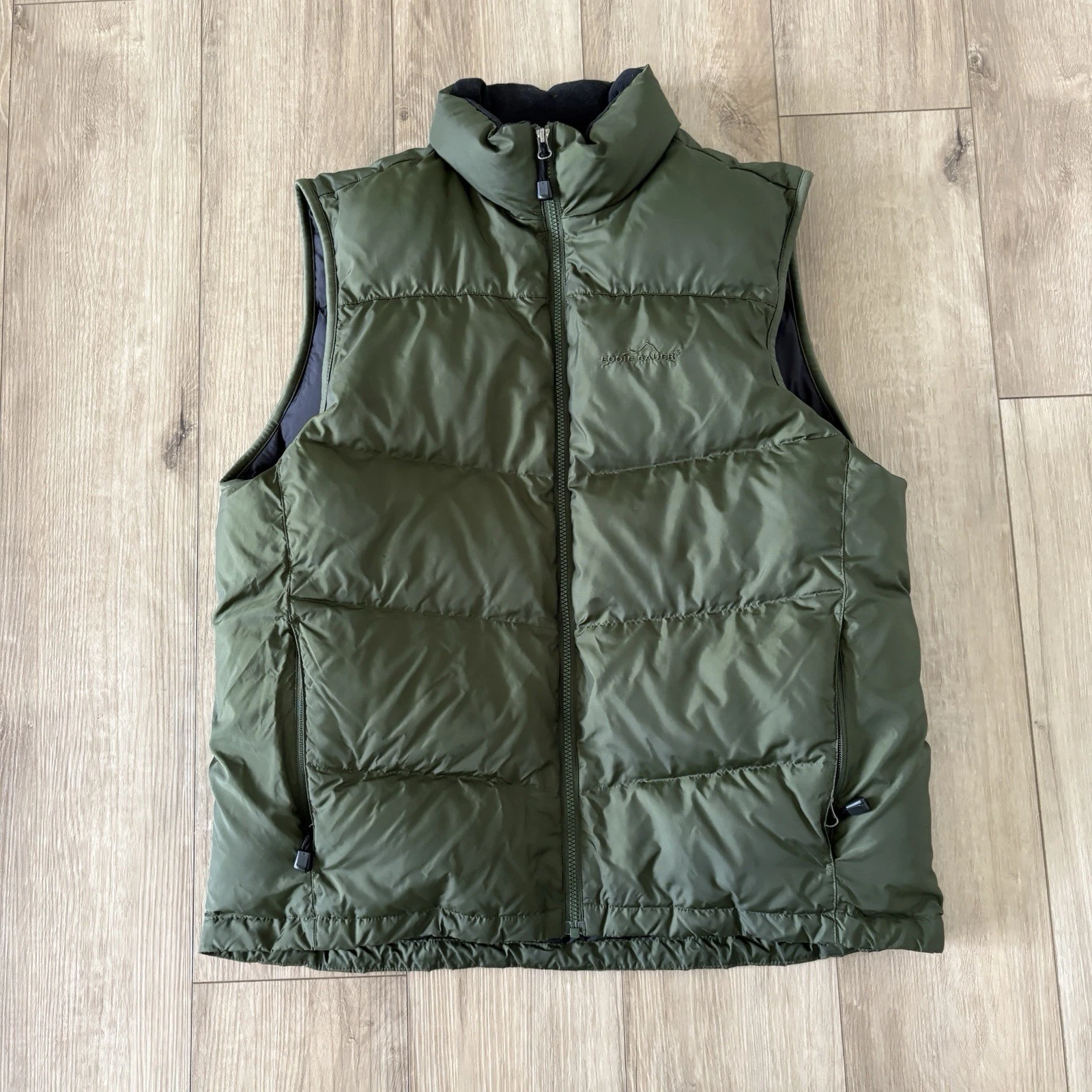 Eddie Bauer EB700 Premium Goose Down Puffer Vest Men's L Green Insulated vest