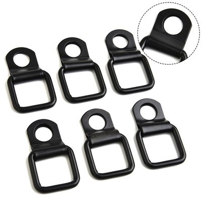 6Pcs Black Heavy Duty Fixing Point Anchor Lashing Eye Tie Down Loop D-Ring Hook