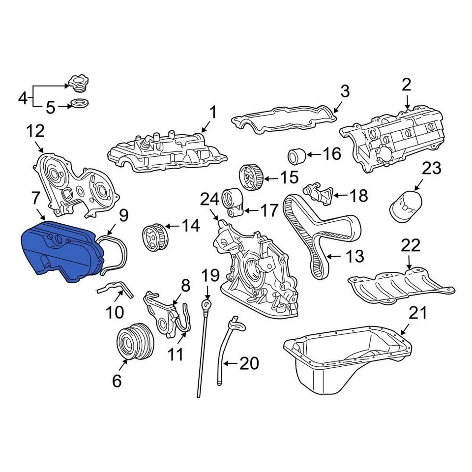 For Toyota Tacoma 1995-2004 Toyota 1132262901 Outer Upper Engine Timing Cover - Imagem 2 de 4