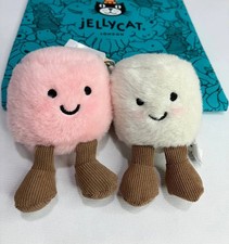Jellycat Amuseables Marshmallows Plush Pair Bag Charm Keychain Cute Kids Gift