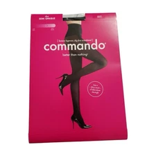 **NEW** $34 COMMANDO WOMENS LUXURY SEMI OPAQUE DIG FREE WAISTBAND PANTYHOSE SZ L