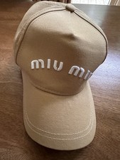Miu Miu Beige Cotton Logo Embroidered Basebal...