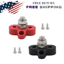 Bus Bar Terminal Block, 12V 250A Battery Power Distribution Block 3/8" Single