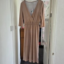 Warehouse Dress Women Size 12 Pale Gold Never Worn. £5 Plus Postage