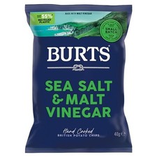 Burts Sea Salt & Malt Vinegar Hand Cooked British 20x40g FAST AND FREE DELIVERY
