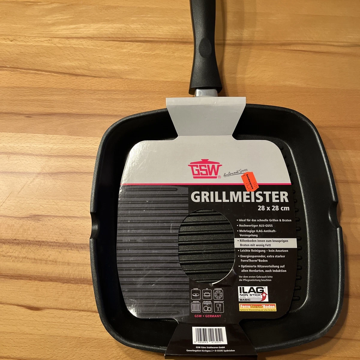 Sartén Grillmeister 28x28cm, también apta para inducción