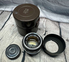 Nikon Nippon Kogaku NIKKOR-S 50mm 5cm f/1.4 Lens with hood Rear Cap Storage case