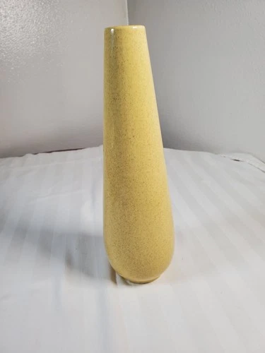 Red Wing Pottery Bud Vase Yellow Tapered Elliptical Opening