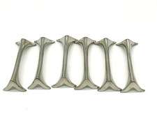 Tolles 6er Set antik  Messerb&auml;nkchen ART DECO  versilbert schlicht Hingucker