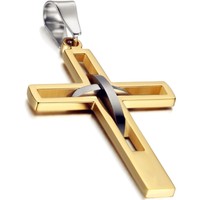 Kreuz Kette Herren Damen Edelstahl Halskette AnhäNger Schmuck 55Cm