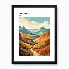 Lares Trek Peru 1 Hiking Trail Land Framed Wall Art Poster Canvas Print Picture