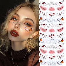 Glitter Freckles, 12 Pcs Sparkle Glitter Freckles Face Halloween Tattoos for Wom